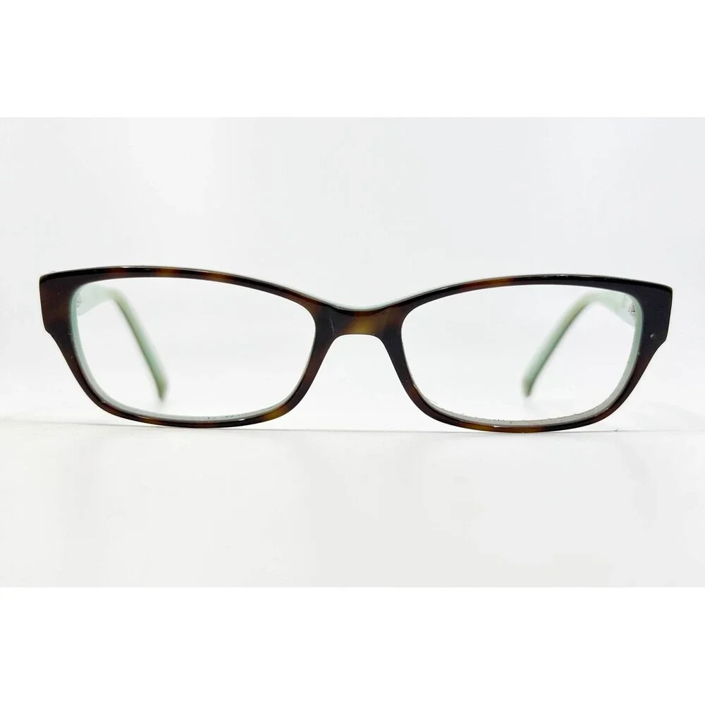 Bulova Santorini Eyeglass Frames Womens Tortoise Mint Flower Detail 51-16-135